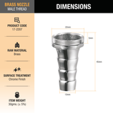 Brass Nozzle (Male) (Pack of 4) dimensions and sizes