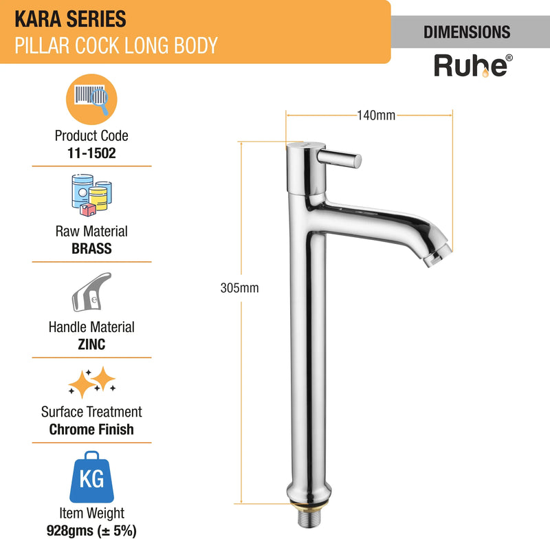 Kara Tall Body Wash Basin Pillar Tap