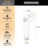 Lepton Health Faucet Gun dimensions and size