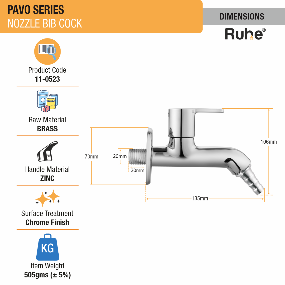 Pavo Nozzle Bib Tap - by Ruhe®