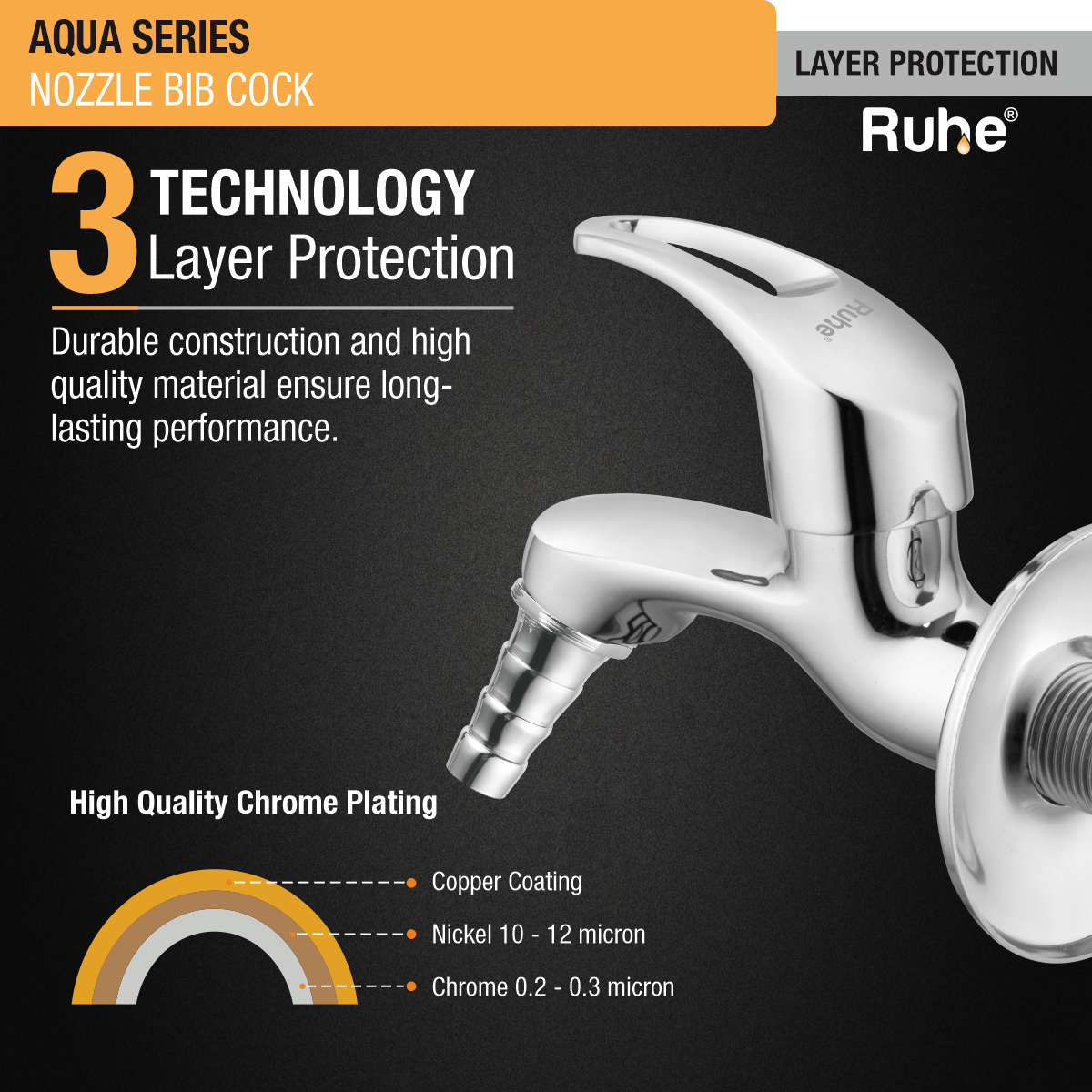 Aqua Nozzle Bib Tap Brass Faucet 3 layer protection