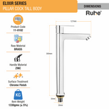 Elixir Pillar Tap Tall Body Brass Faucet dimensions and size