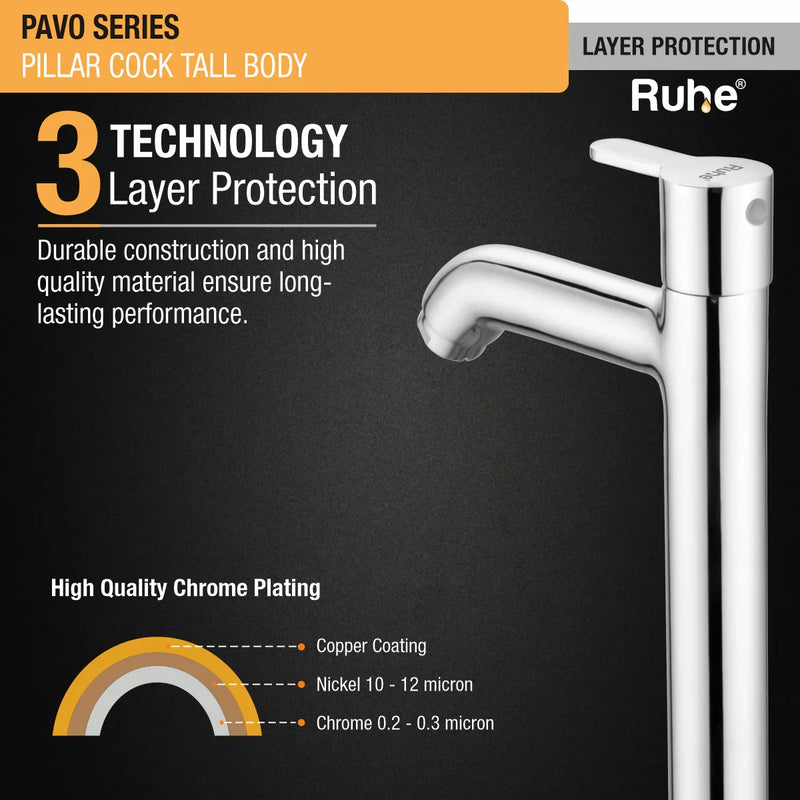 Pavo Tall Body Wash Basin Pillar Tap