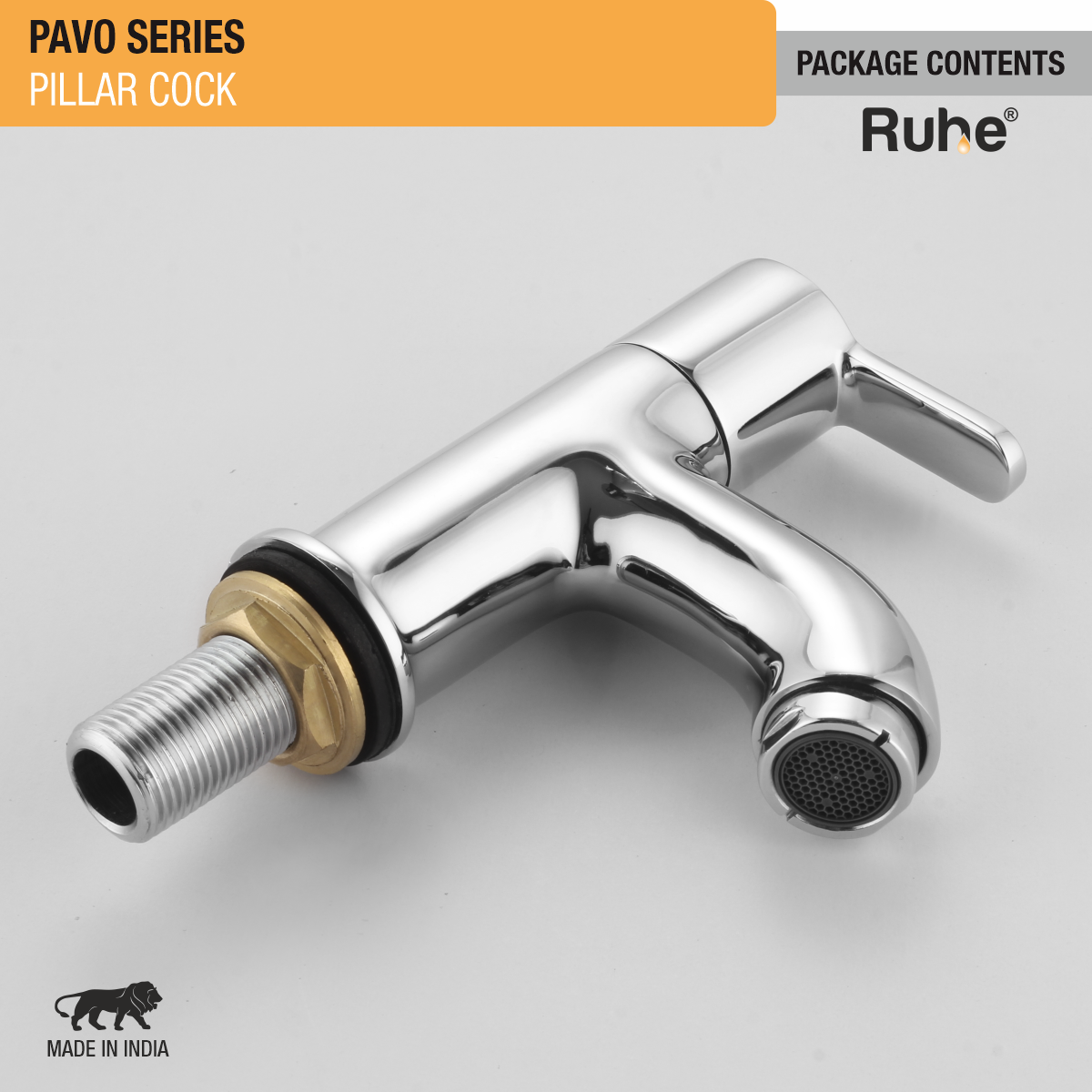 Pavo Wash Basin Pillar Tap - by Ruhe®