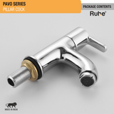 Pavo Pillar Tap Brass Faucet package content