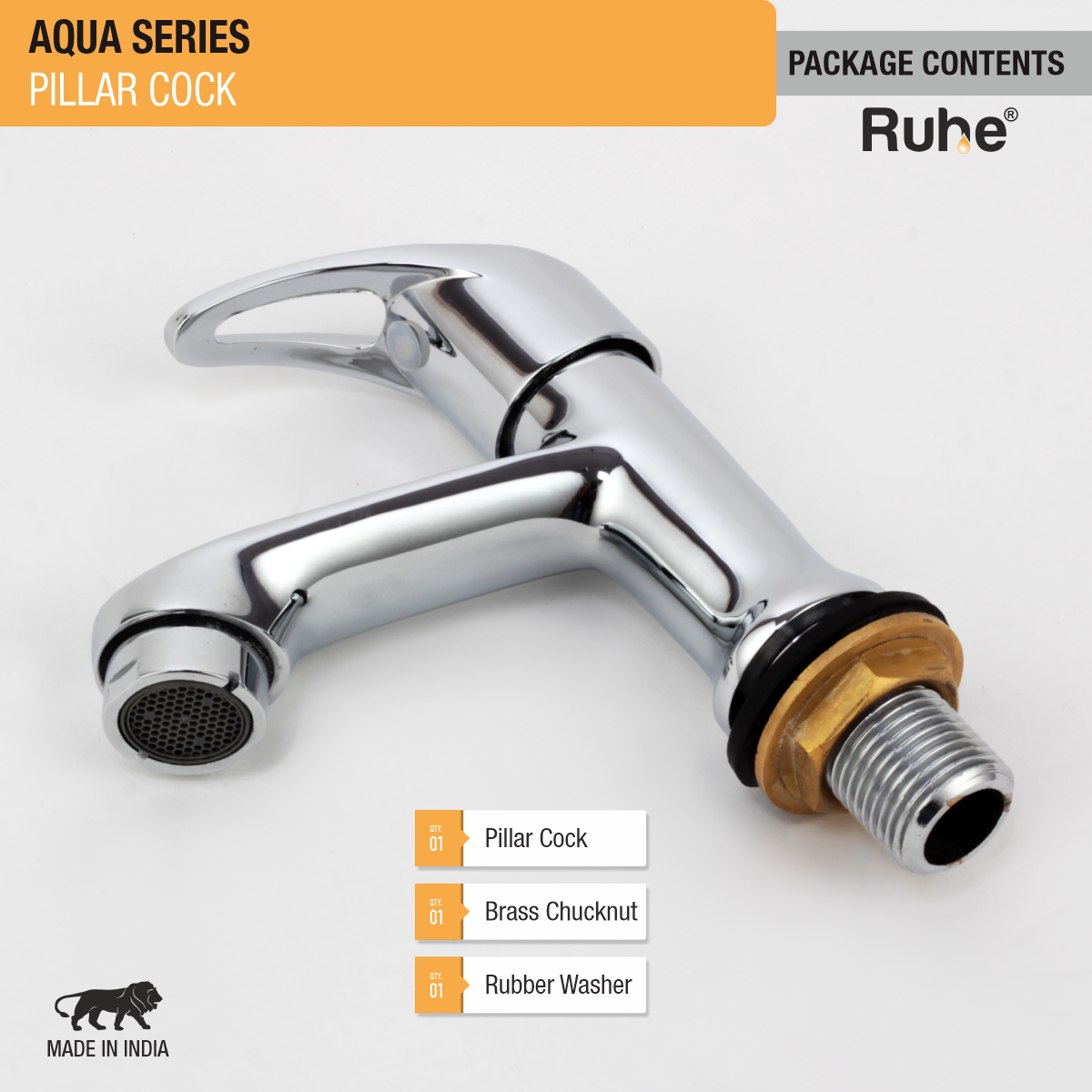 Aqua Wash Basin Pillar Tap - by Ruhe®