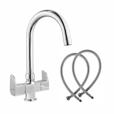 Pristine Centre Hole Basin Mixer with Medium (15 inches) Round Swivel Spout Faucet