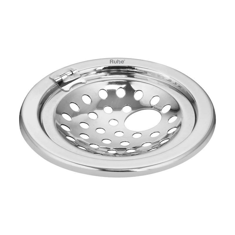Neon Round Floor Drain (5 Inches) with Hinged Grating Top & Hole (Pack of 2) - by Ruhe