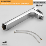 Elixir Single Lever Tall Body Basin Mixer Faucet package content