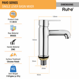 Pavo Single Lever Basin Mixer Faucet dimensions and size