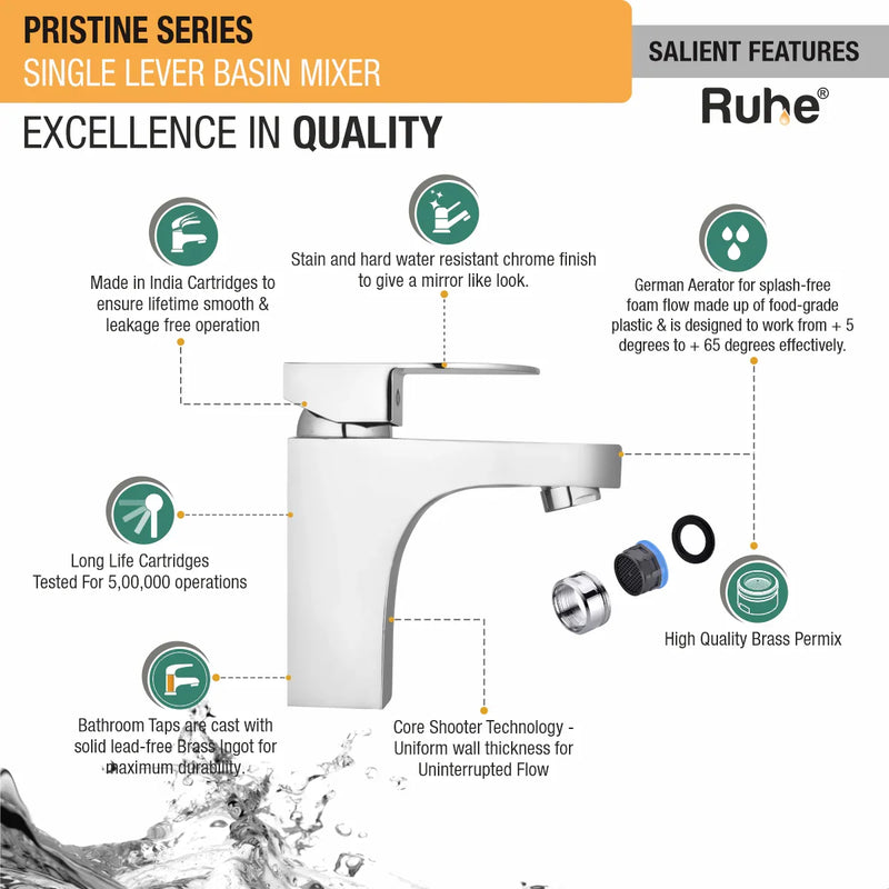 Pristine Single Lever Deck-mount Wash Basin Mixer Tap