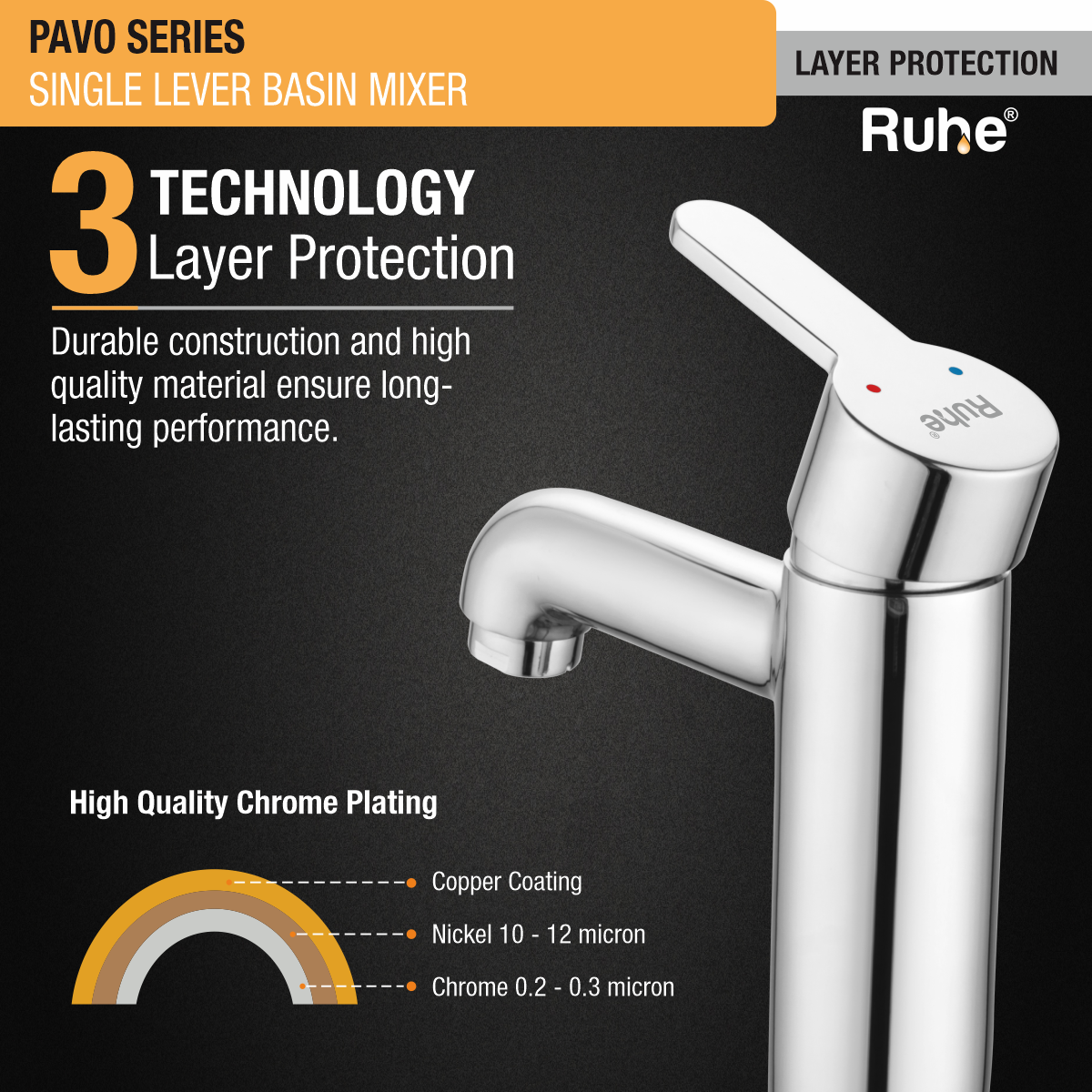 Pavo Single Lever Deck-mount Wash Basin Mixer Tap - by Ruhe®