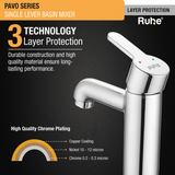 Pavo Single Lever Basin Mixer Faucet 3 layer protection