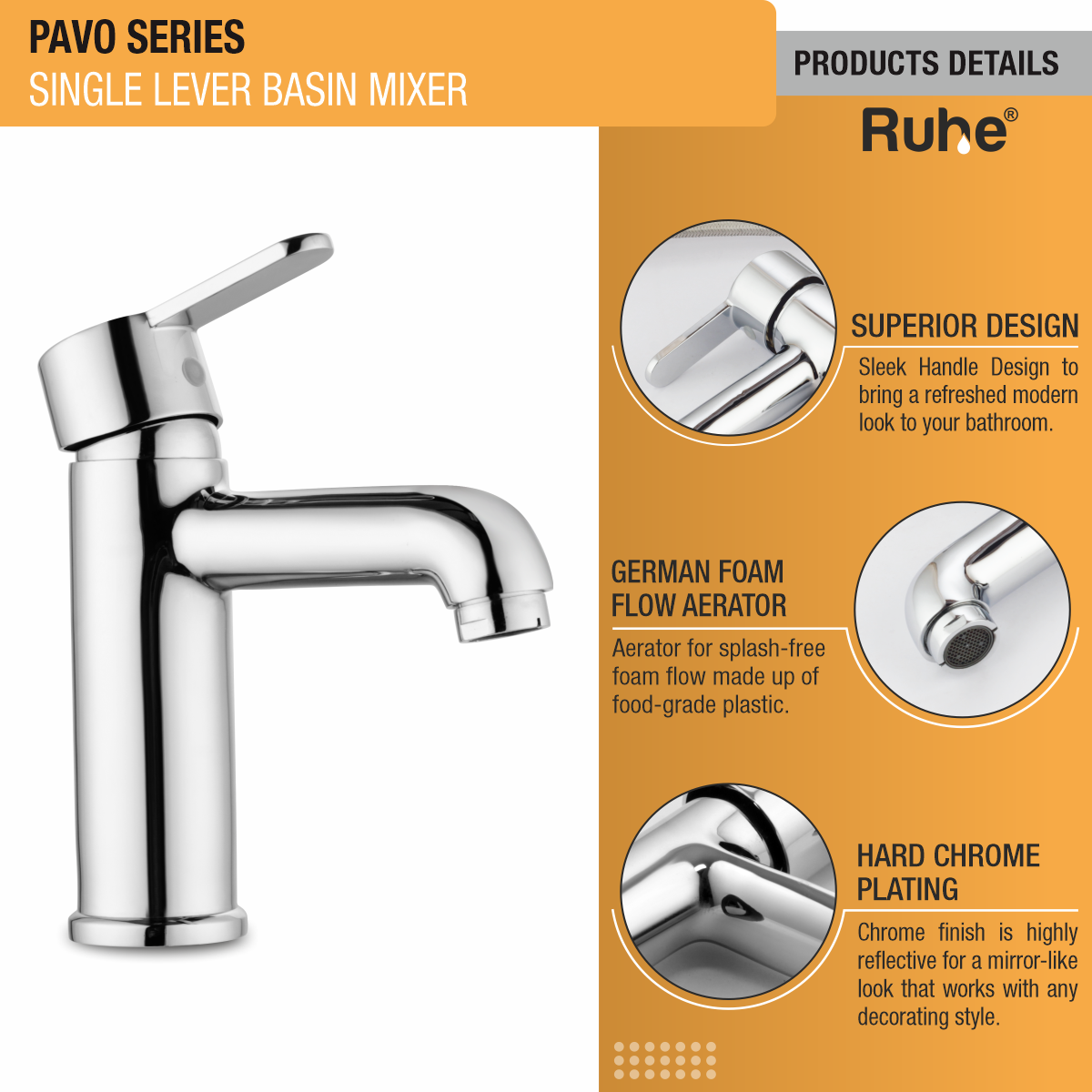 Pavo Single Lever Deck-mount Wash Basin Mixer Tap - by Ruhe®