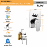 Elixir Single Lever 2-inlet Hi-Flow Diverter (Complete Set) dimensions and size
