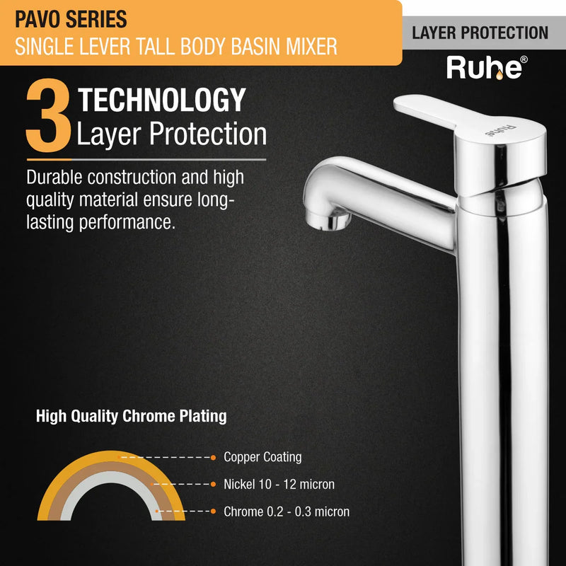 Pavo Single Lever Deck-mount Tall Body Wash Basin Mixer Tap