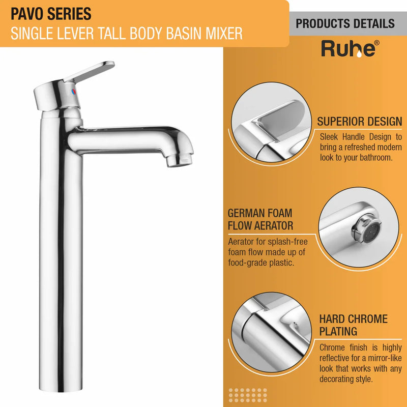 Pavo Single Lever Deck-mount Tall Body Wash Basin Mixer Tap