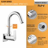 Elixir Sink Tap With Small (12 inches) Round Swivel Spout Faucet product details