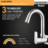 Elixir Sink Tap With Small (12 inches) Round Swivel Spout Faucet 3 layer protection