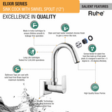 Elixir Sink Tap With Small (12 inches) Round Swivel Spout Faucet features