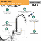 Euphoria Sink Tap with Small (12 inches) Round Swivel Spout Faucet features