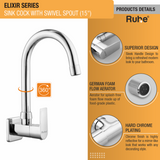 Elixir Sink Tap with Medium (15 inches) Round Swivel Spout Faucet product details