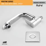 Pristine Sink Tap with Small (7 inches) Swivel Spout Brass Faucet package content