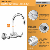 Aqua Sink Mixer with Medium (15 inches) Round Swivel Spout Faucet product details
