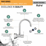 Pavo Sink Mixer with Medium (15 inches) Round Swivel Spout Faucet - by Ruhe®