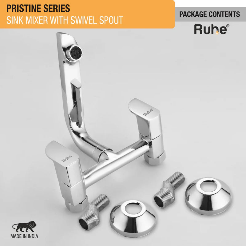 Pristine Wall Mount Kitchen Sink Mixer Tap with Swivel Spout