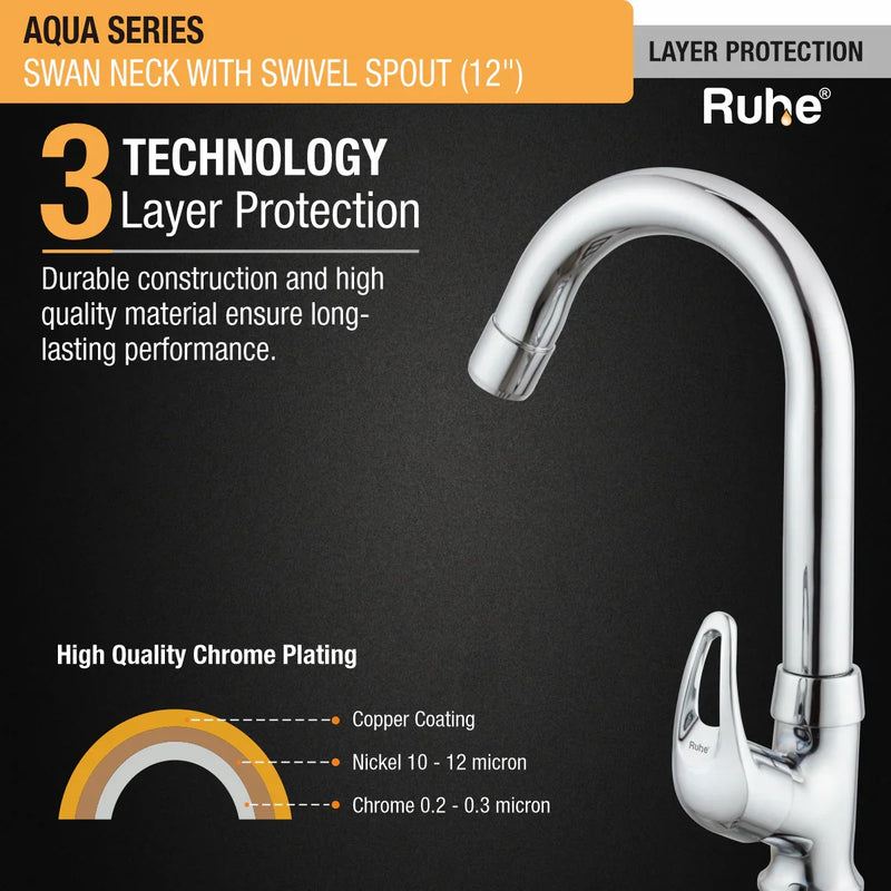 Aqua Deck Mount Wash Basin Tap with Swivel Spout