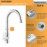 Elixir Swan Neck with Medium (15 inches) Round Swivel Spout Faucet product details
