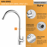 Kara Swan Neck with Large (20 inches) Round Swivel Spout Faucet product details