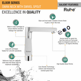 Elixir Swan Neck with Swivel Spout Faucet features