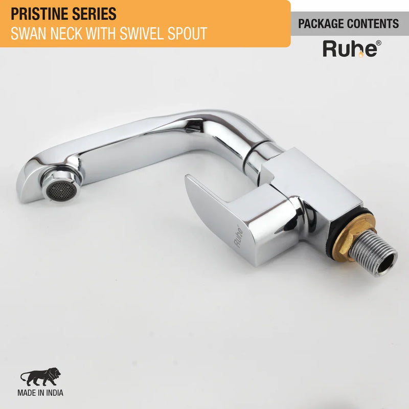 Pristine Deck Mount Wash Basin Tap with Swivel Spout