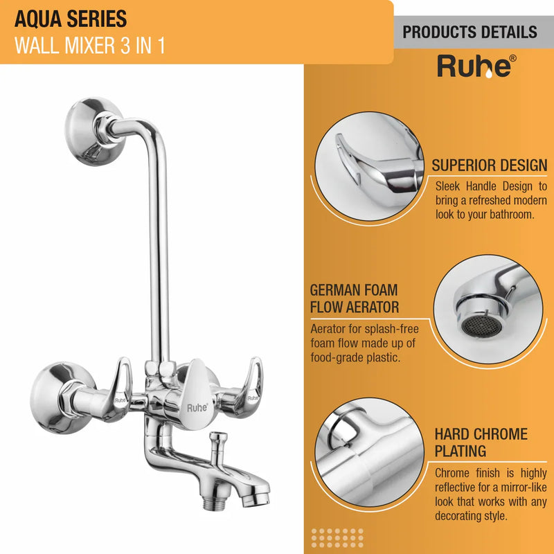 Aqua 3-in-1 Wall Mixer Tap