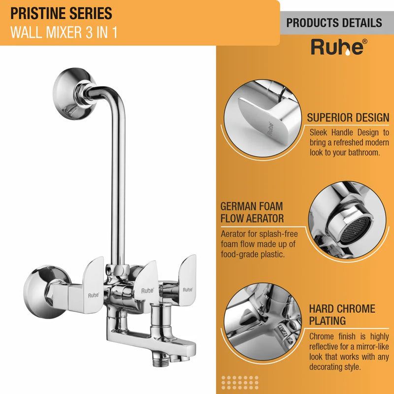 Pristine 3-in-1 Wall Mixer Tap