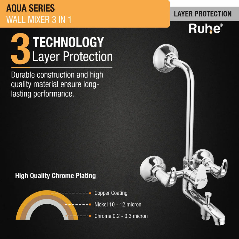 Aqua 3-in-1 Wall Mixer Tap