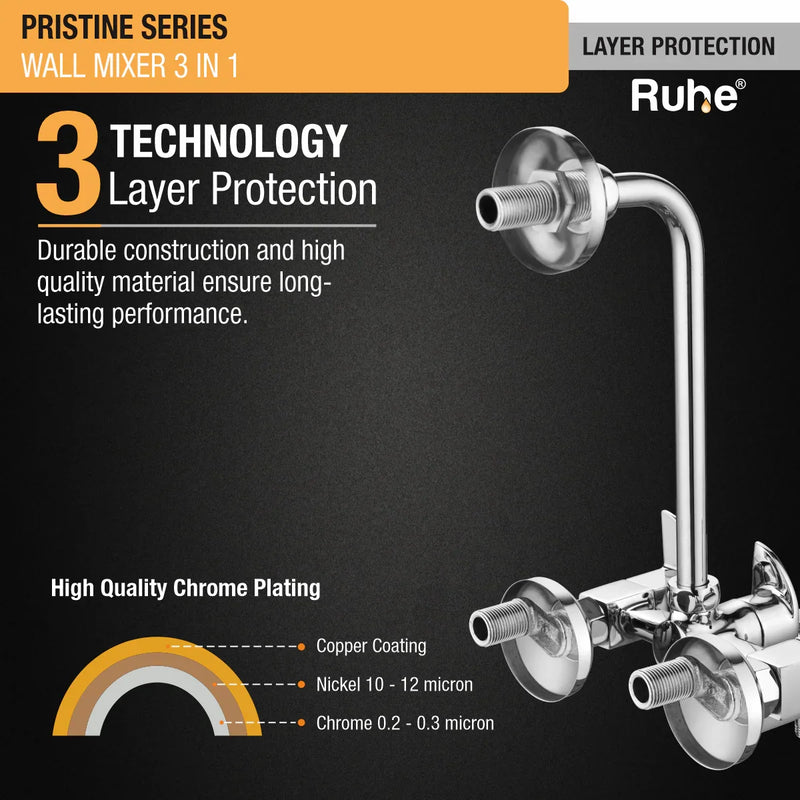 Pristine 3-in-1 Wall Mixer Tap