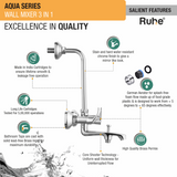 Aqua Wall Mixer 3-in-1 Brass Faucet features