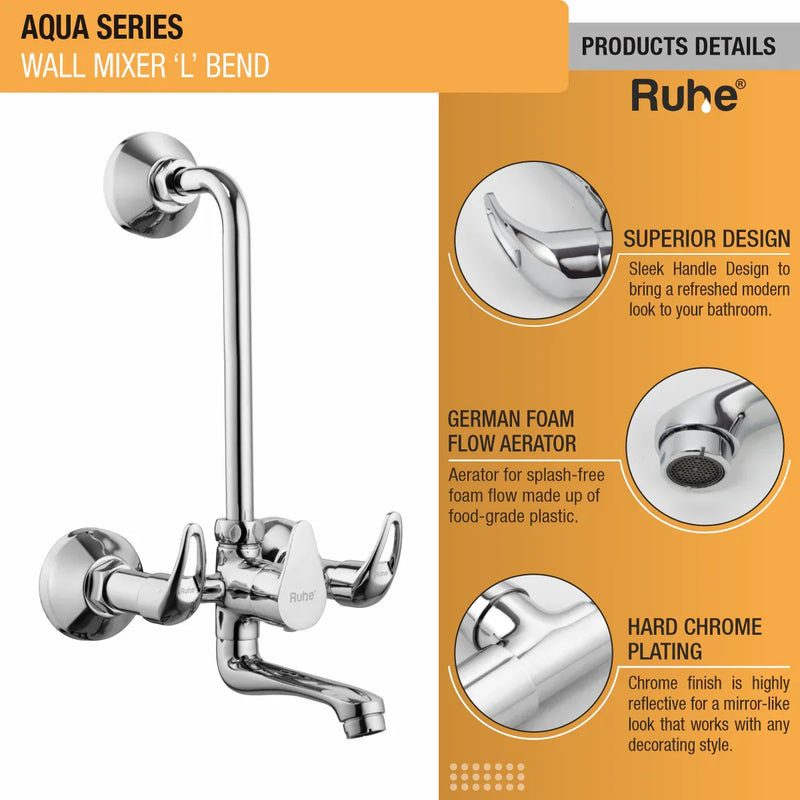 Aqua Wall Mixer Tap with L Bend Pipe