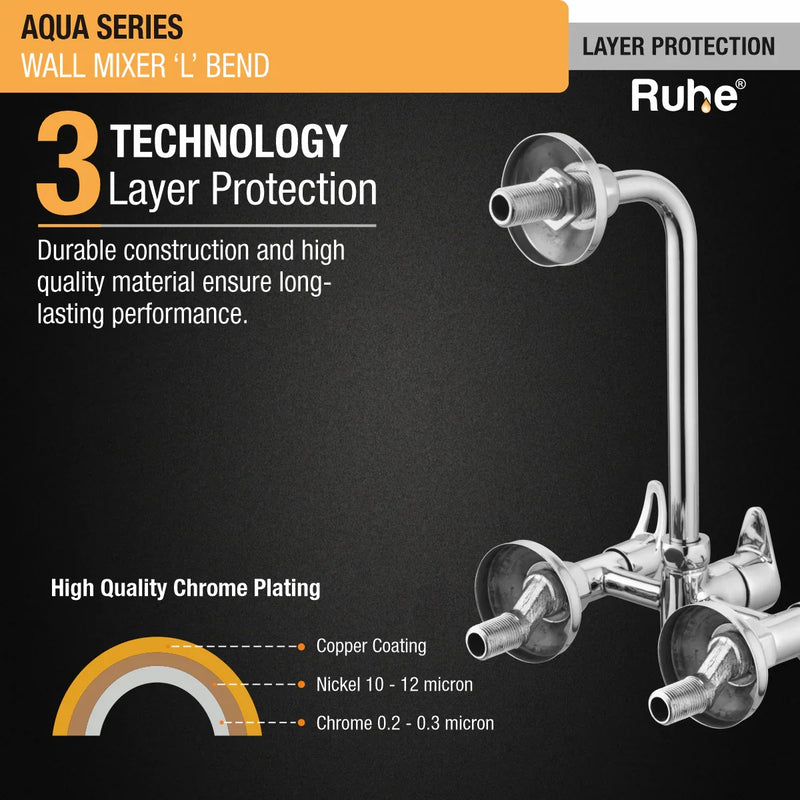 Aqua Wall Mixer Tap with L Bend Pipe