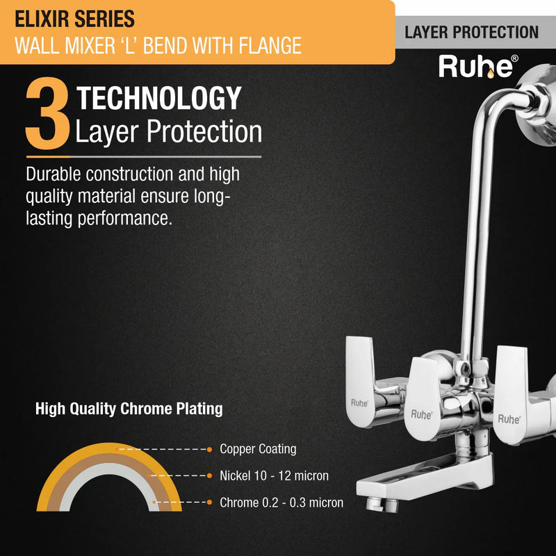 Elixir Wall Mixer Tap with L Bend