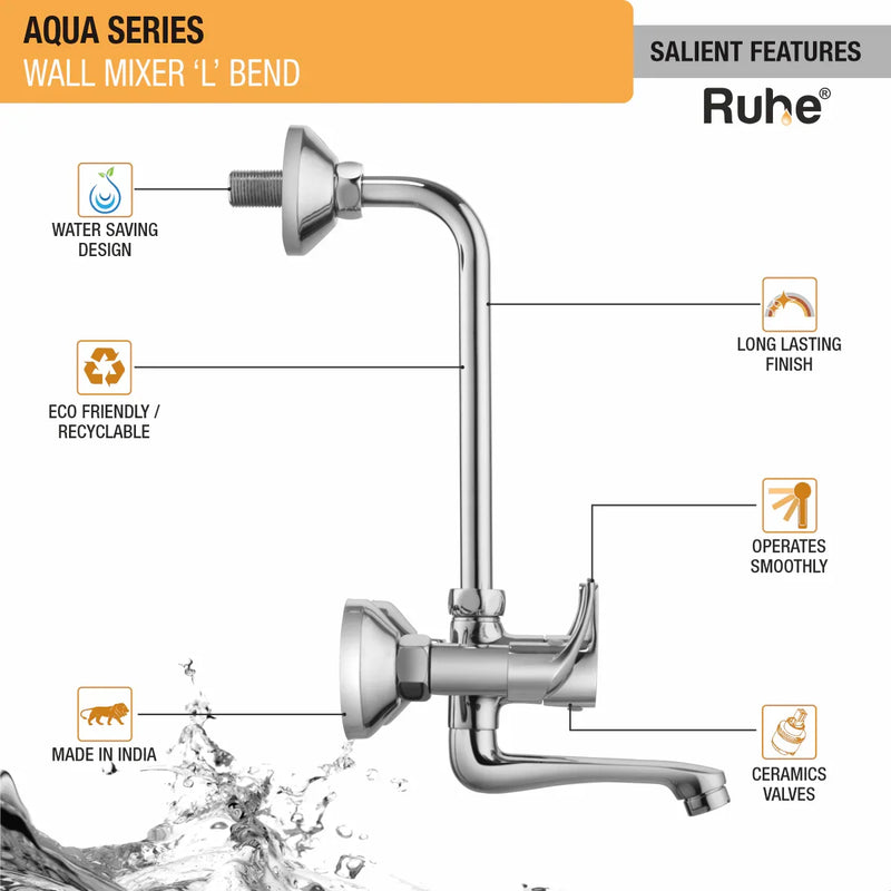 Aqua Wall Mixer Tap with L Bend Pipe