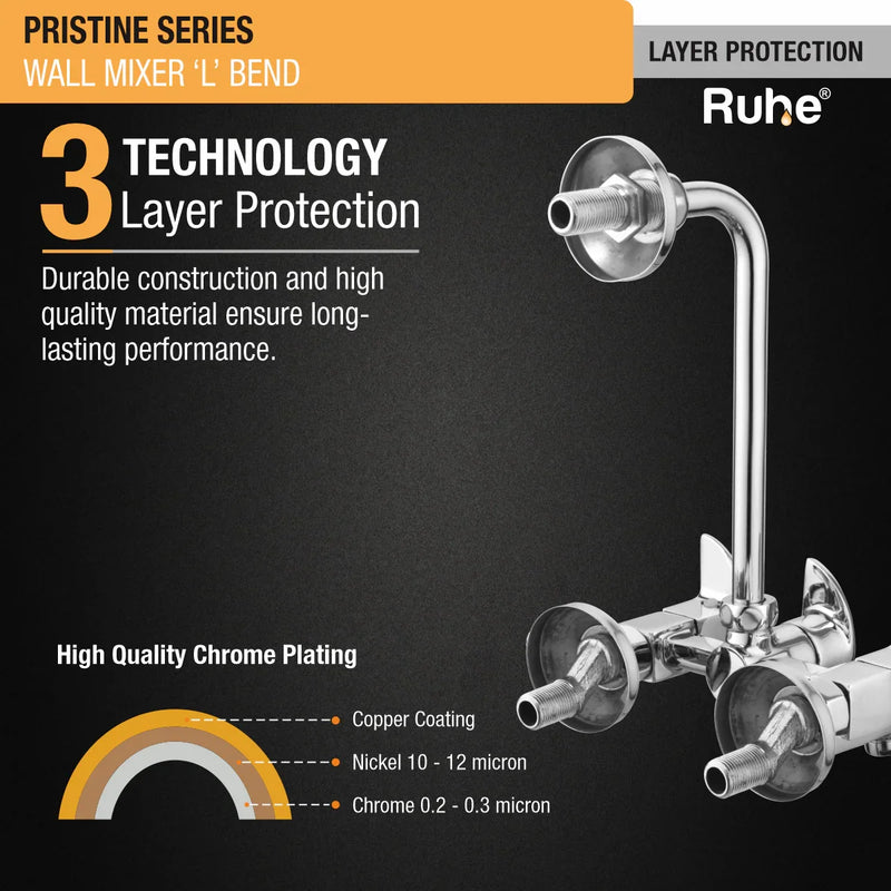 Pristine Wall Mixer Tap with L Bend