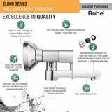 Elixir Wall Mixer Brass Faucet (Non-Telephonic) features