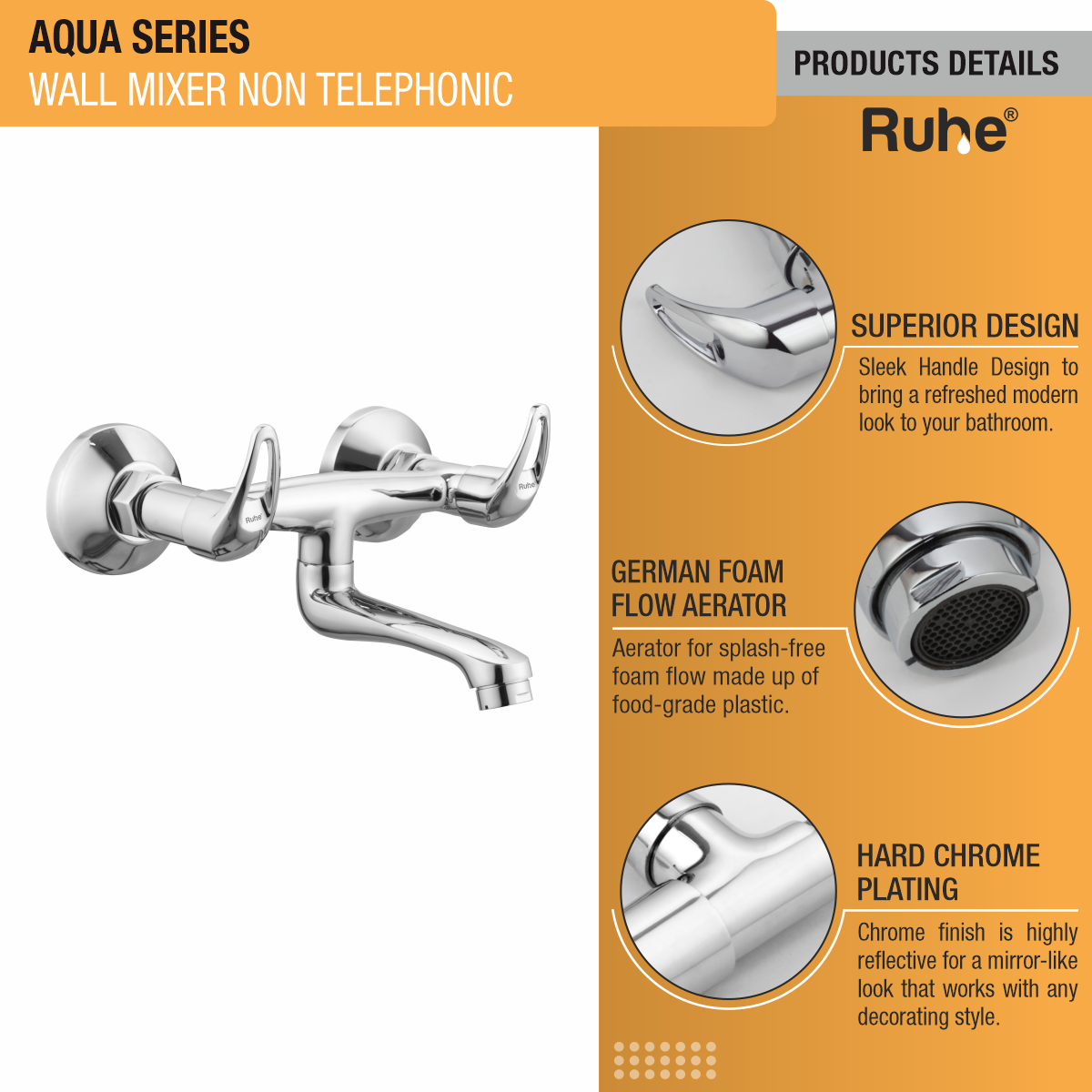 Aqua Wall Mixer Tap - by Ruhe®