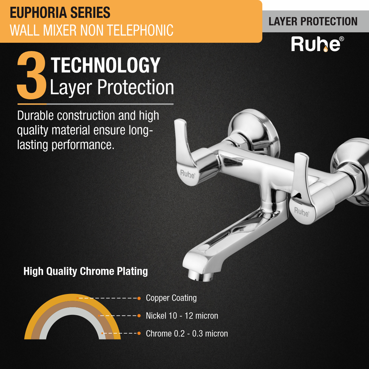 Euphoria Wall Mixer Tap - by Ruhe®