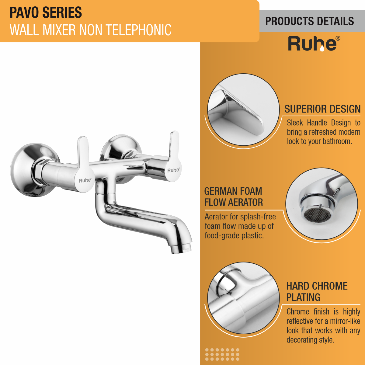 Pavo Wall Mixer Tap - by Ruhe®