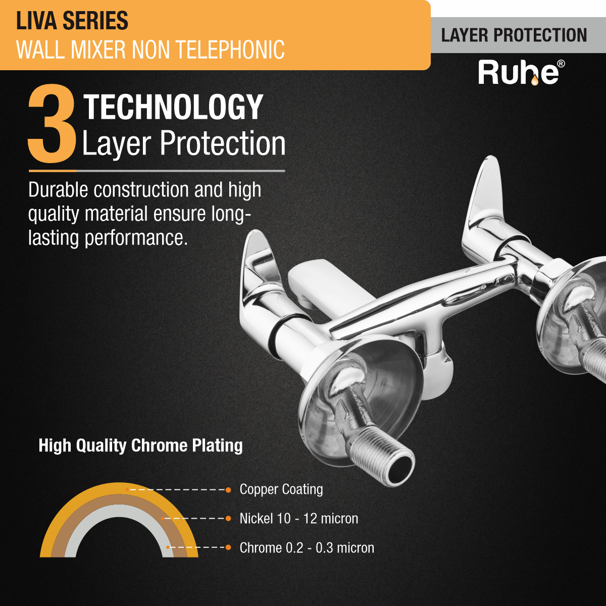 Liva Wall Mixer Tap - by Ruhe®